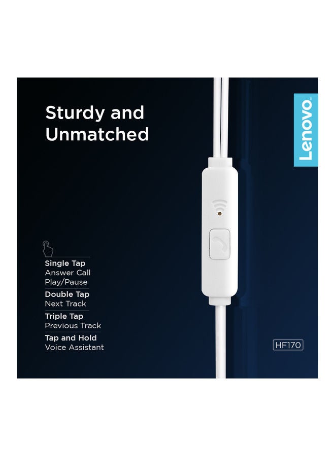 Lenovo - In-Ear Wired Earphone White - Image 1