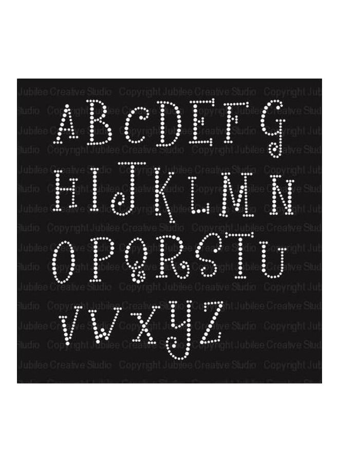 Uppercase Alphabet Iron On Rhinestone Crystal White