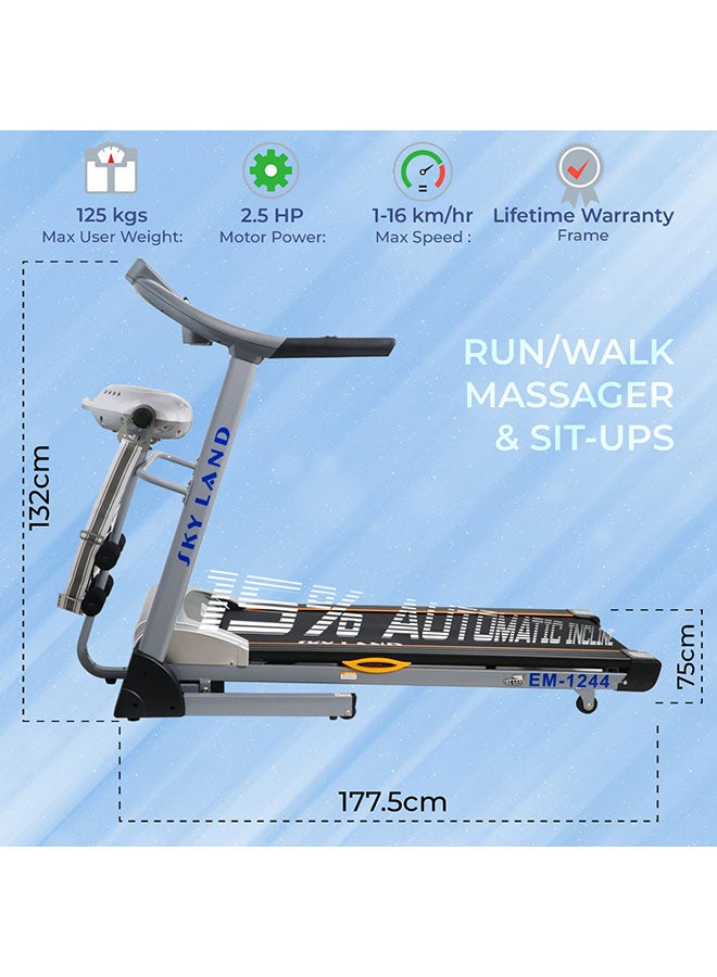 SkyLand Fitness 5HP Peak Foldable Motorized Automatic Treadmill With Massager For Home Use EM-1244  - Image 3