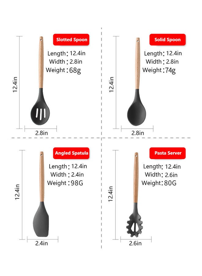 طقم أدوات طهي من 8 قطع أسود 32 x 11 x 11سم - Image 5