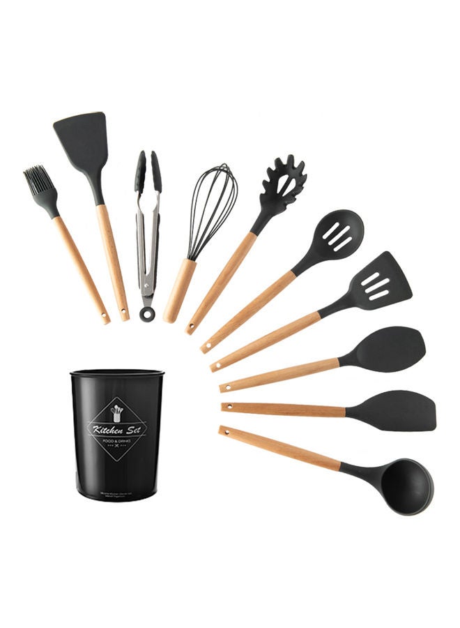 11-Piece Kitchen Utensil Set Black 32 x 11 x 11cm - Image 2