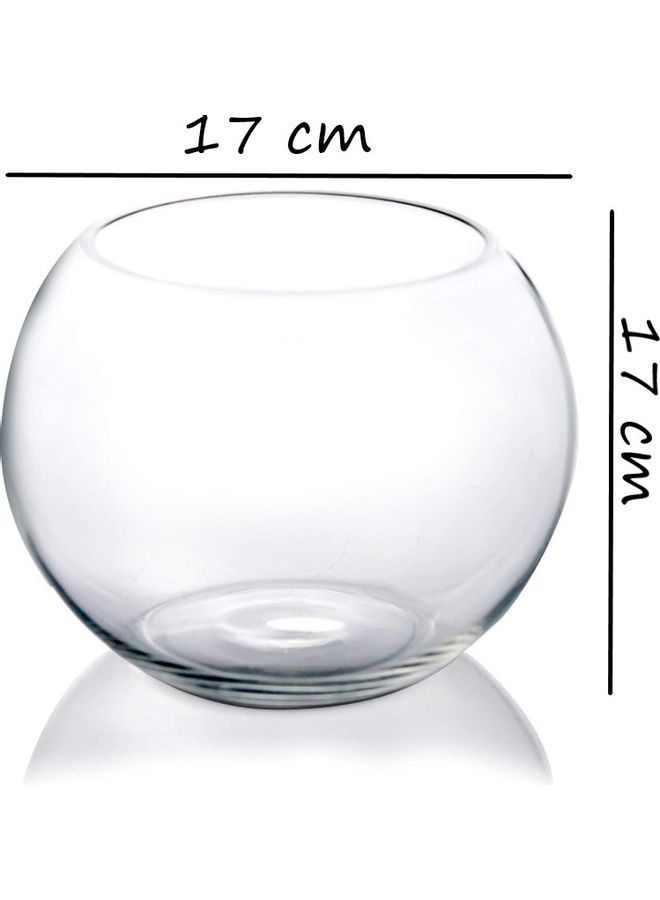 مزهرية للزينة بتصميم وعاء دائري شفاف 17 x 17سم - Image 2