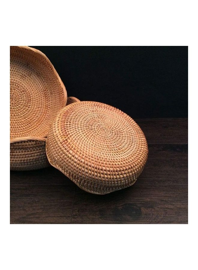 XiuWoo Rattan Wave Style Woven Storage Basket Brown 30 x 10cm  - Image 4