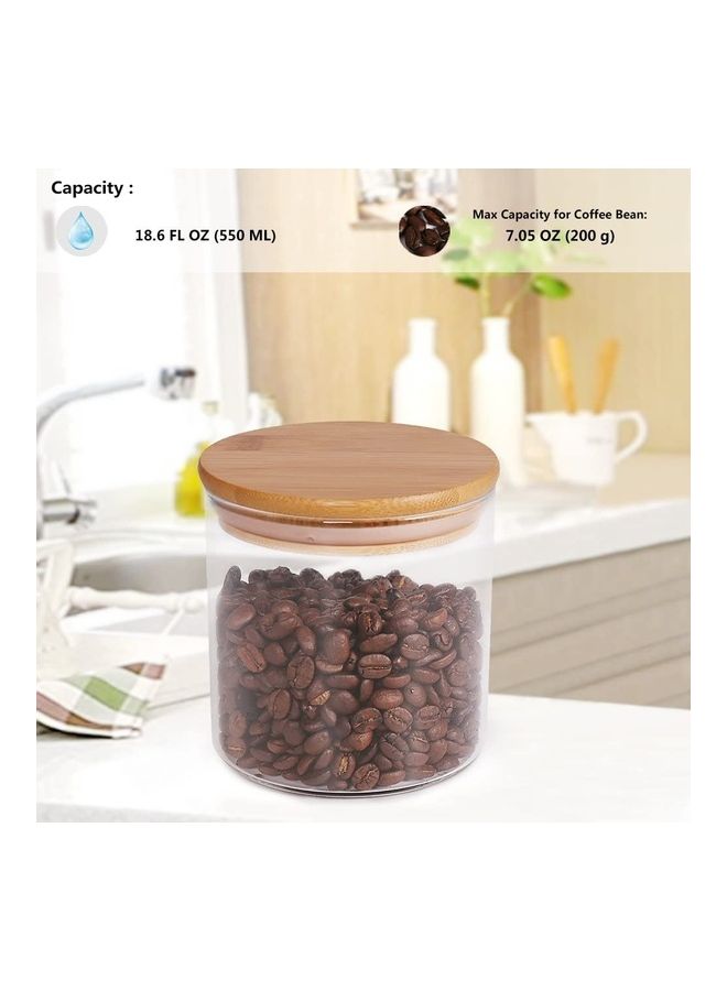 XiuWoo Glass Food Storage Jar Clear/Brown 550ml  - Image 2