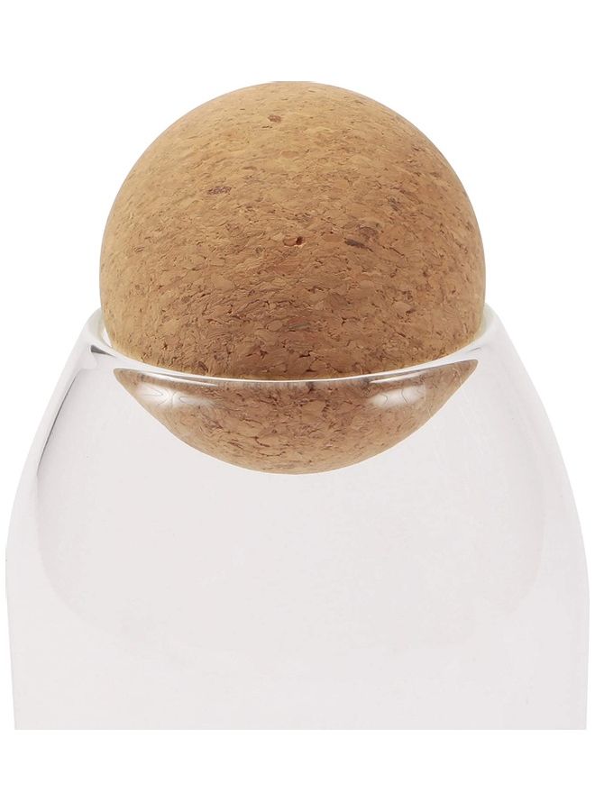 Glass Storage Jar with Cork Ball Clear/Brown 1500ml