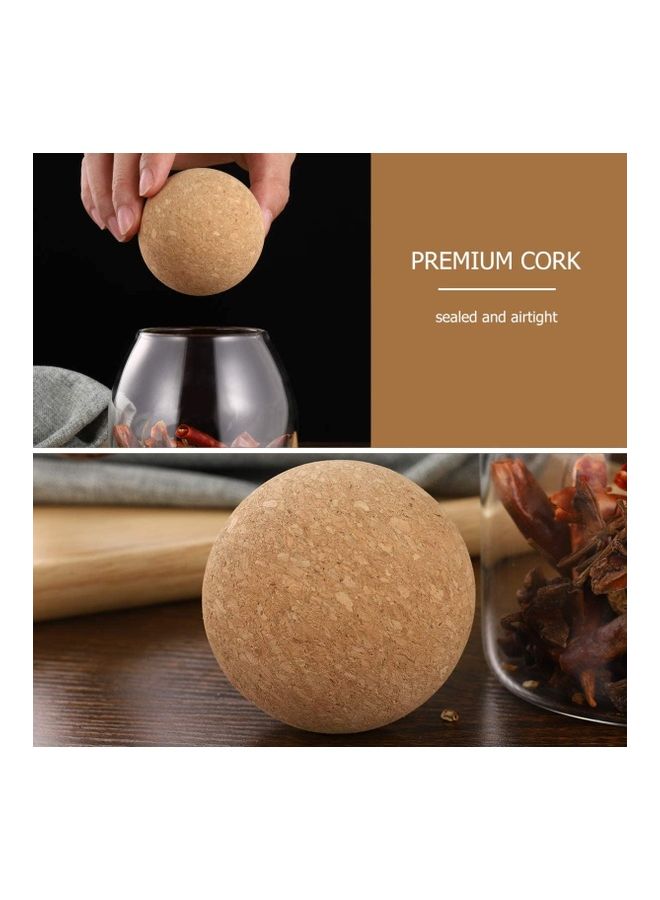 XiuWoo Storage Jar With Wood Lid Ball Clear 9.5 x 5.5 x 10.5cm - Image 5