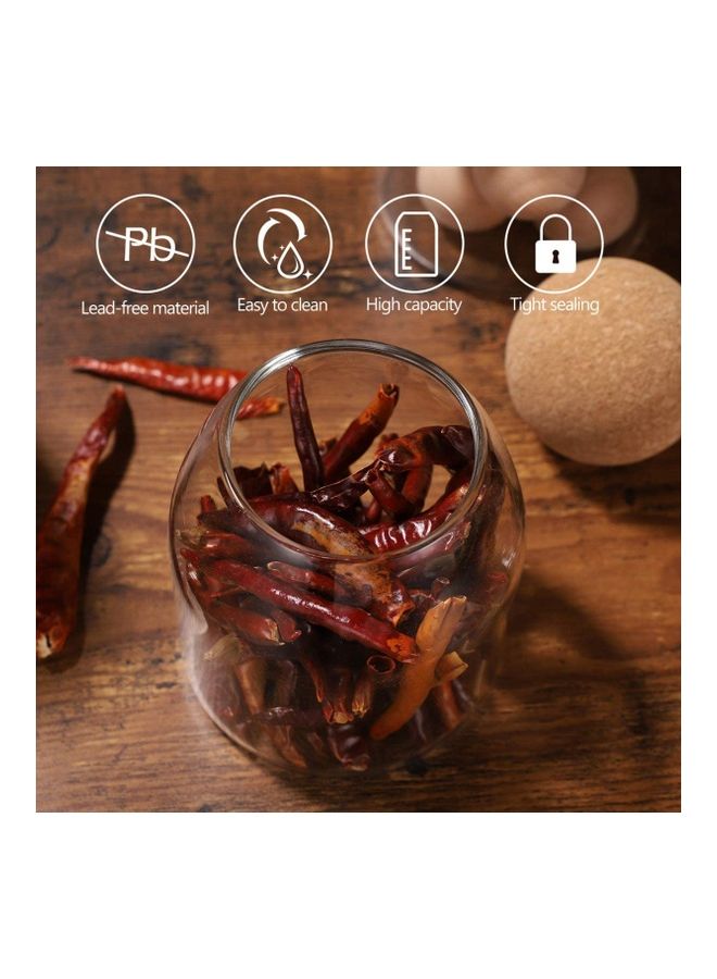 XiuWoo 3-Pieces Storage Jar with Cork Ball Clear 1 x 14, 1 x 18.5, 1 x 23.5cm - Image 5