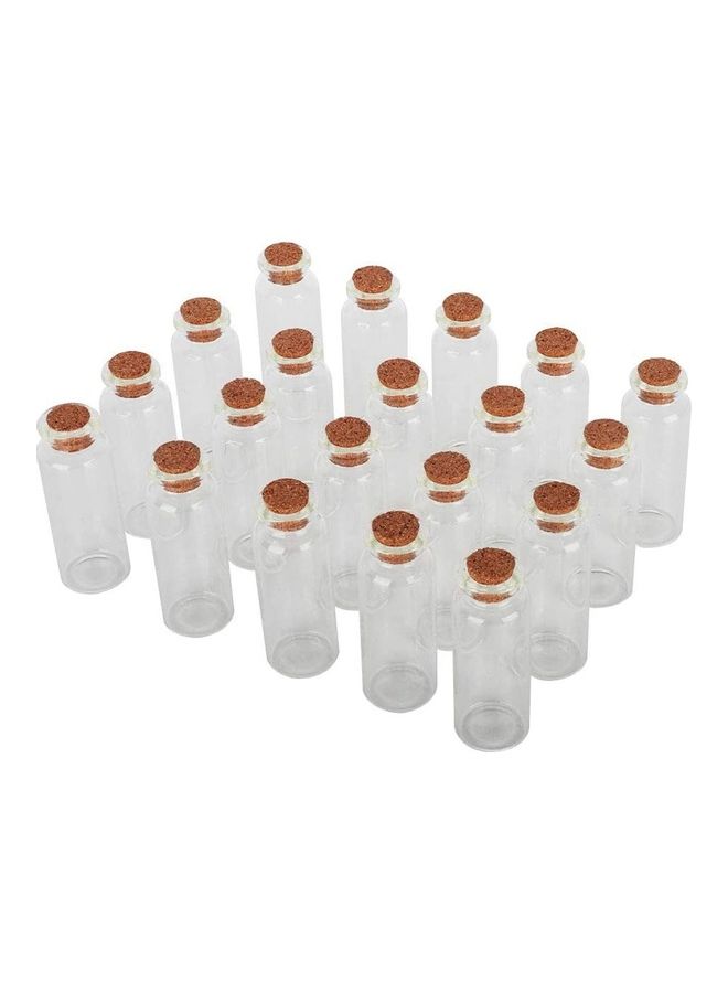 XiuWoo 20 Pieces Mini Glass Bottles Clear 2.5 x 0.95inch - Image 3
