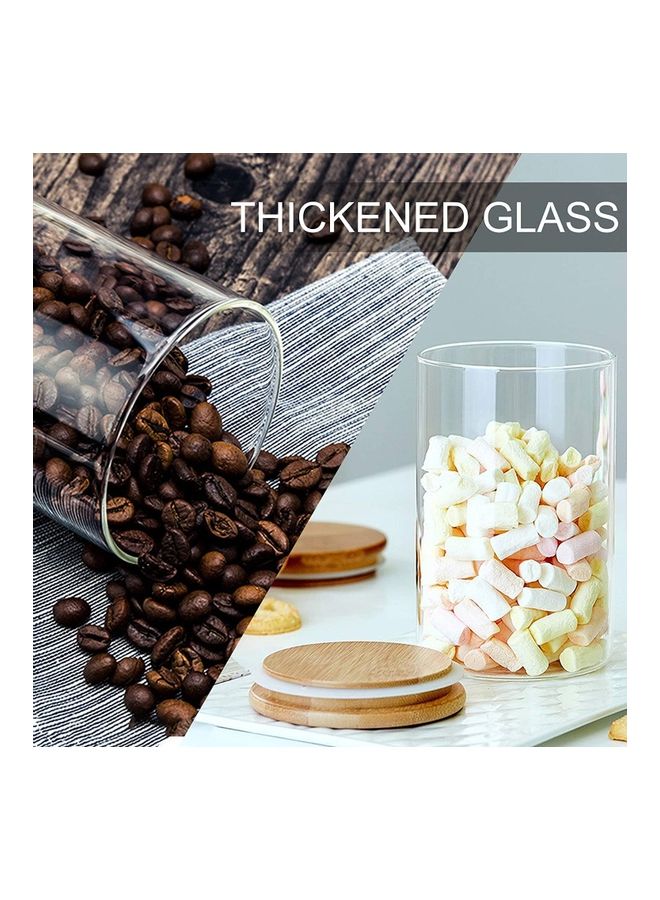 XiuWoo 10-Pieces Glass Bottles with Bamboo Lid Cork and Marking Stickers Clear 10cm - Image 2