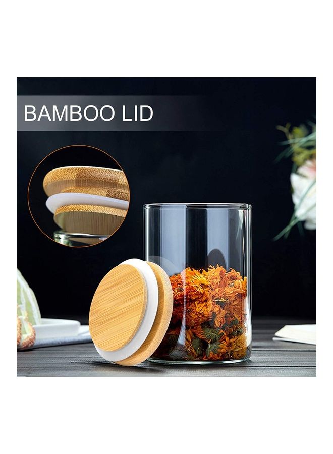 XiuWoo 10-Pieces Glass Bottles with Bamboo Lid Cork and Marking Stickers Clear 10cm - Image 3