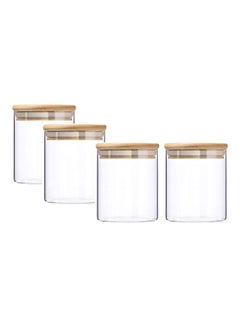 XiuWoo 4-Piece Food Storage Glass Containers Clear 10cm  - Image 1