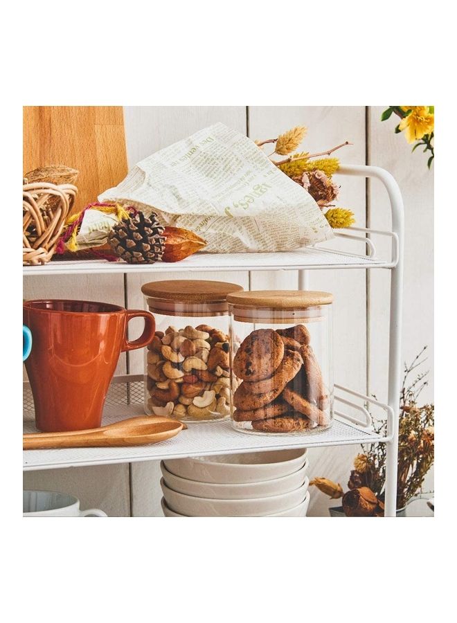 XiuWoo - Set of 8 Food Storage Glass Jar With Bamboo Lid Clear 450ml - Image 1