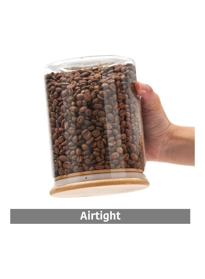 XiuWoo 6-Piece Food Storage Glass Jars with Bamboo Lids Clear 1400ml - Image 3