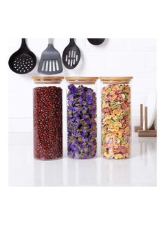 XiuWoo 3-Piece Food Storage Glass Jar Clear 900ml  - Image 2