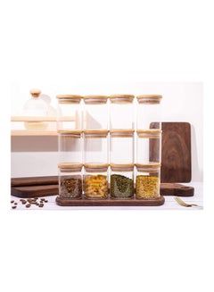 XiuWoo 12-Piece Food Storage Glass Jars with Bamboo Airtight Lids Clear 150ml  - Image 5
