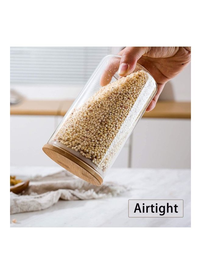 XiuWoo 3-Piece Food Storage Glass Jars with Bamboo Lids Clear 1 x 1000, 2 x 500ml - Image 5