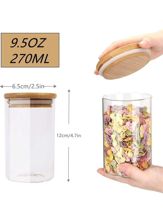 XiuWoo 6-Piece Spices Storage Mini Glass Jars with Marking Stickers Clear 270ml - Image 2