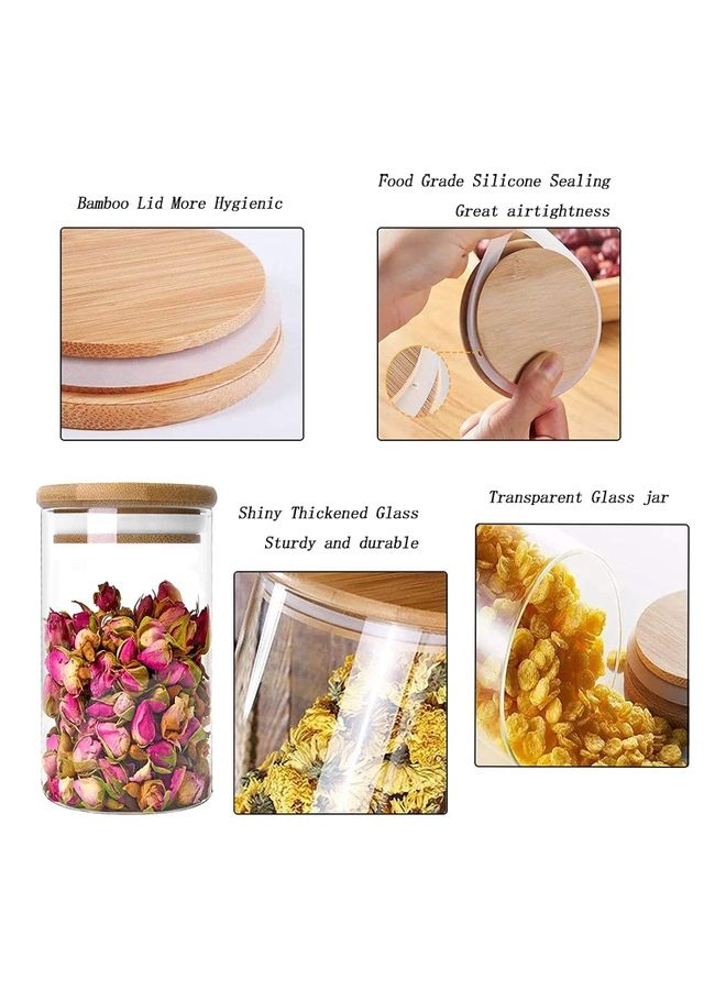 XiuWoo 6-Piece Spices Storage Mini Glass Jars with Marking Stickers Clear 270ml - Image 4