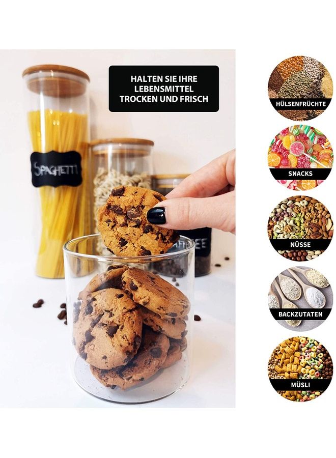 XiuWoo 6-Piece Airtight Glass Jar Set Clear 600 x 3, 1000 x 3ml - Image 3