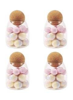 XiuWoo Set of 4 Clear Glass Storage Jar with Cork Ball Clear 4 x 0.5Liters  - Image 1