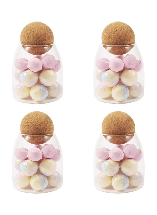 XiuWoo Set of 4 Clear Glass Storage Jar with Cork Ball Clear 4 x 0.5Liters - Image 1