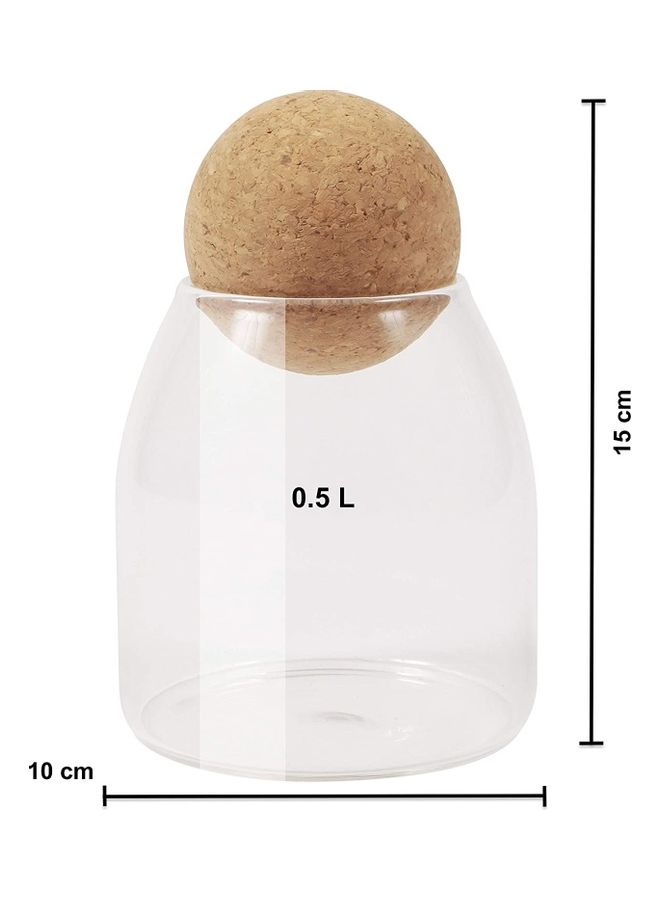 XiuWoo Set of 4 Clear Glass Storage Jar with Cork Ball Clear 4 x 0.5Liters - Image 4
