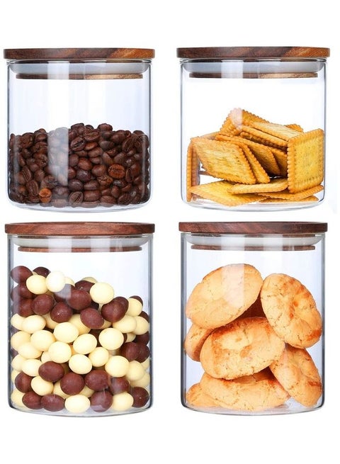 4-Piece Airtight Glass Jar Set 550 x 2, 750 x 2ml