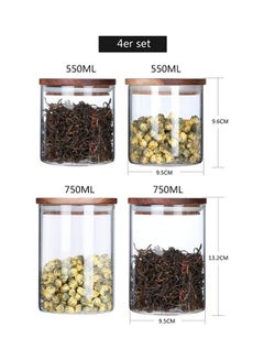 XiuWoo 4-Piece Airtight Glass Jar Set 550 x 2, 750 x 2ml  - Image 2