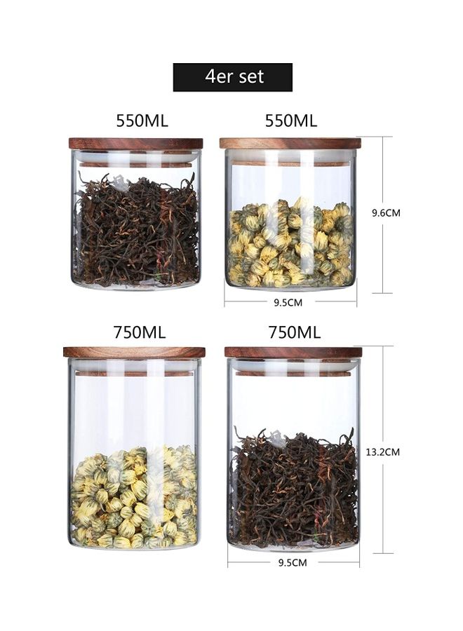 XiuWoo 4-Piece Airtight Glass Jar Set 550 x 2, 750 x 2ml  - Image 2