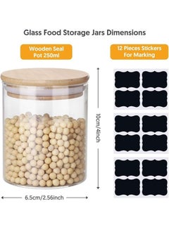 XiuWoo 12-Piece Spices Storage Mini Glass Jars Clear 250ml  - Image 2