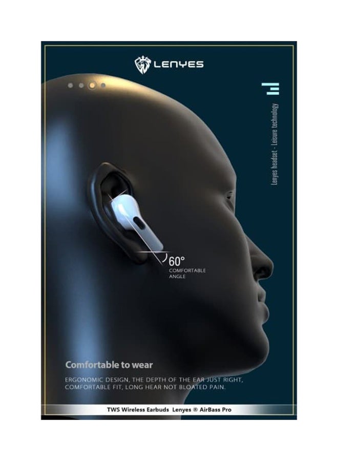 Lenyes Bluetooth In-Ear Earbuds With Charging Case White - Image 3