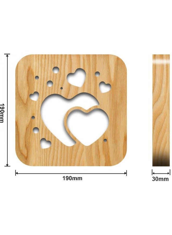 نيت هوم مصباح LED ثلاثي الأبعاد على شكل قلبين بني - Image 2