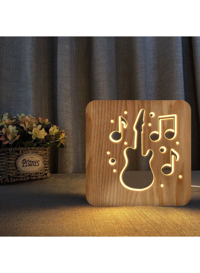 Neathome Guitar Shape 3D LED Lamp Brown - Image 1
