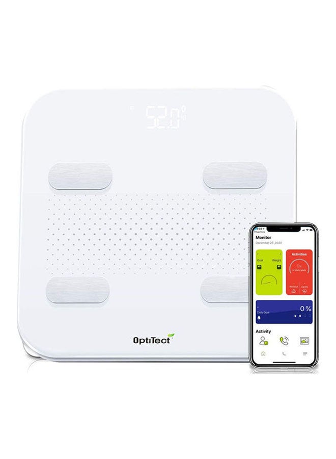 OptiTect - Bathroom Digital Weight Scale White 30 x 30 x 2cm - Image 1