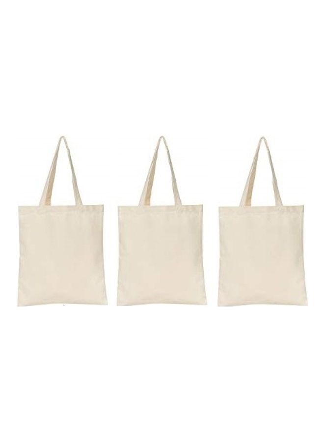 Eco-neutral - 3-Piece Cotton Tote Bags White 42x38cm - Image 1