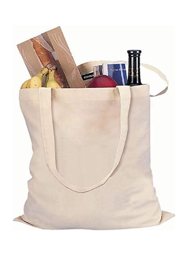 Eco-neutral - 6-Piece Cotton Tote Bags Beige 42x38cm - Image 1