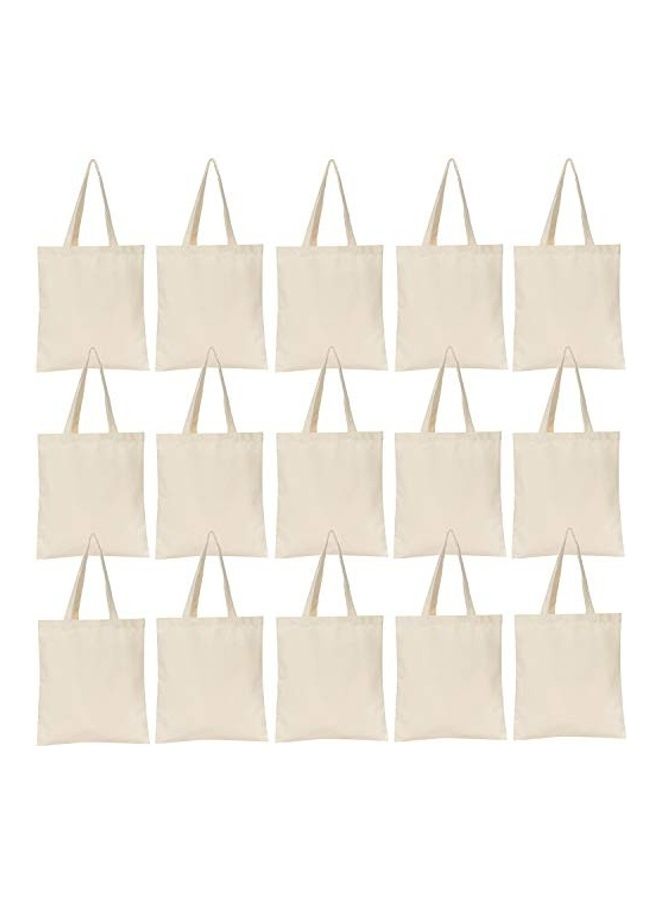 Eco-neutral - 15-Piece Natural Canvas Tote Bags Beige 42x38cm - Image 1