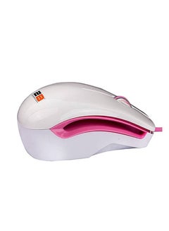2B Optical Wired Mouse Piano Finishing White/Pink  - Image 1