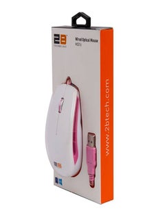 2B Optical Wired Mouse Piano Finishing White/Pink  - Image 2