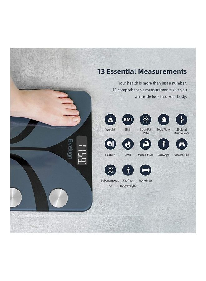 Smart Wireless Digital Bathroom BMI Weight Scale Black 11.81inch  - Image 2