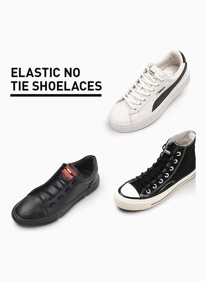 Generic - 2 Pairs No Tie Shoe Laces White/Black - Image 1