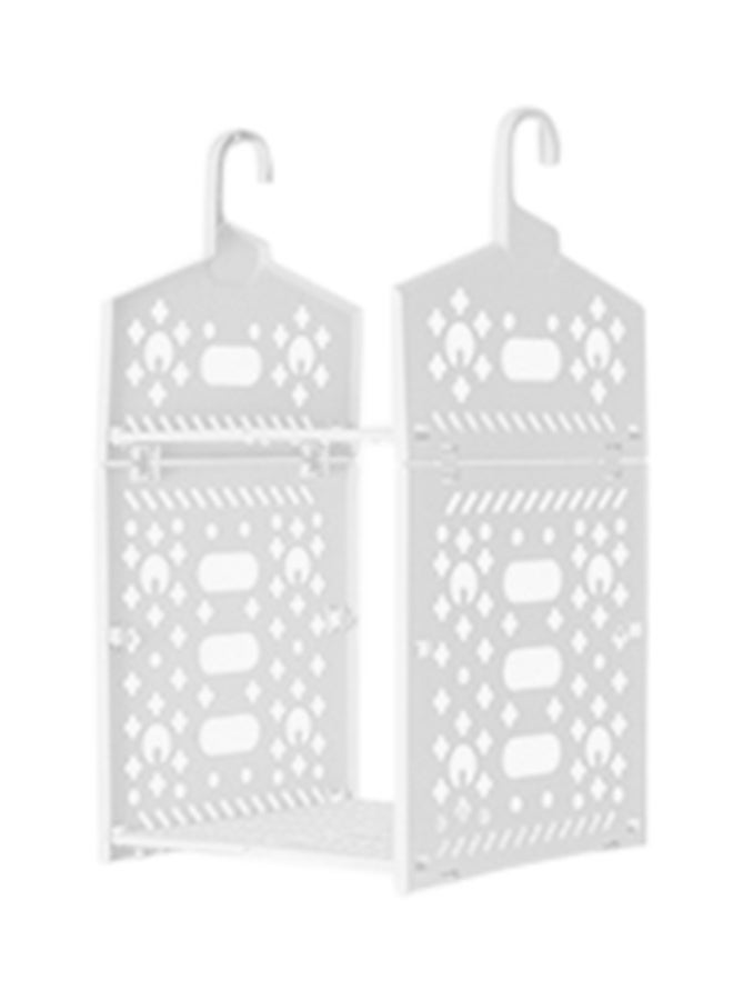 fashionhome 2 Layered Wardrobe Plastic Storage Rack White 30x31.5x55cm - Image 1