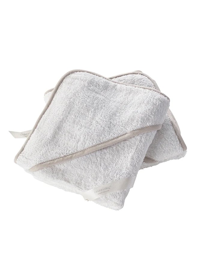 Kinder Valley Plain Hooded Towel, Pack Of 2 - White - Image 1