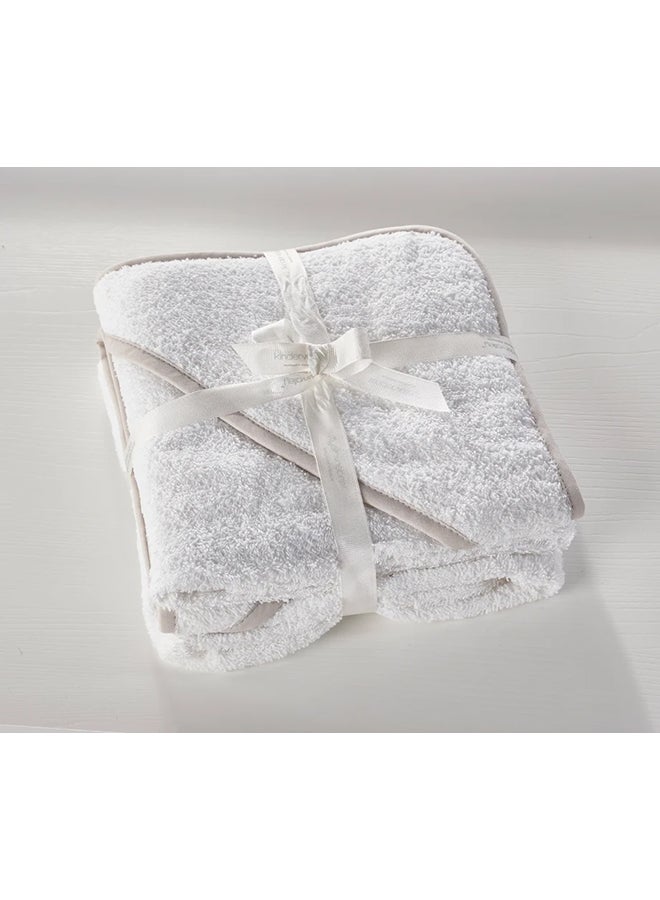 Kinder Valley Plain Hooded Towel, Pack Of 2 - White - Image 2