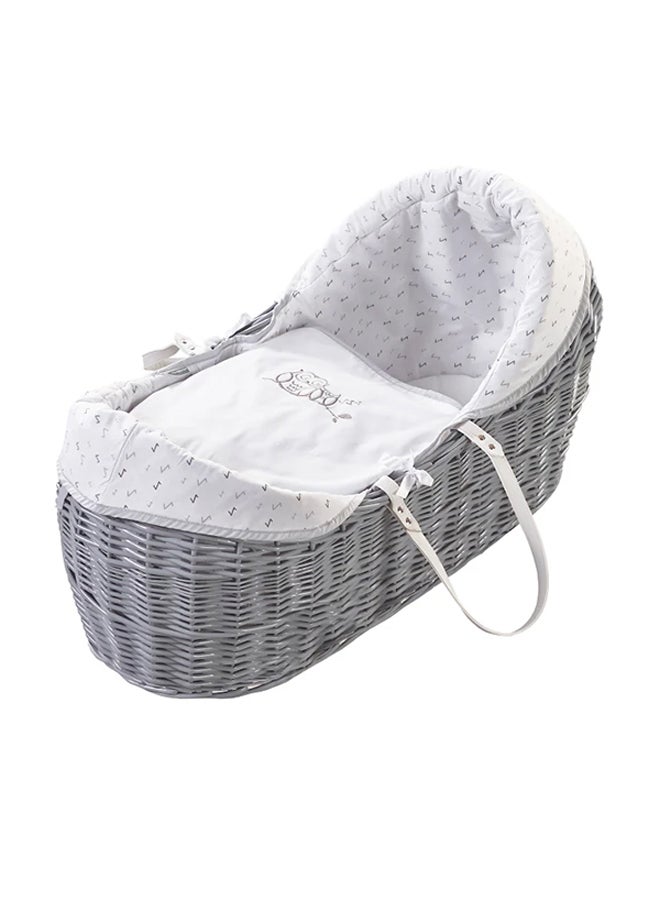 Kinder Valley Sleepy Little Owl Grey Pod Moses Basket Grey  - Image 1