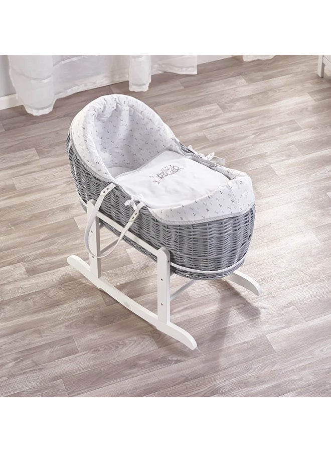 Kinder Valley Sleepy Little Owl Grey Pod Moses Basket Grey  - Image 3
