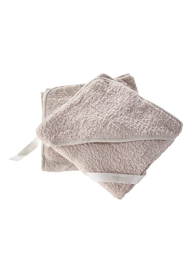 Kinder Valley Plain Hooded Towel, Pack Of 2 - Grey - Image 1