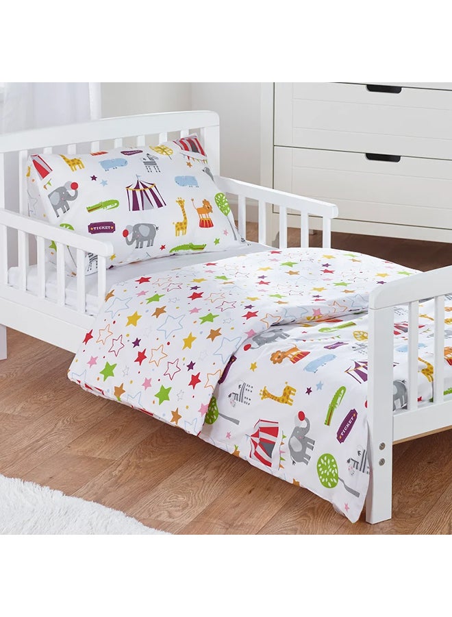 Kinder Valley Circus Friends Toddler Bedding Set - White - Image 2
