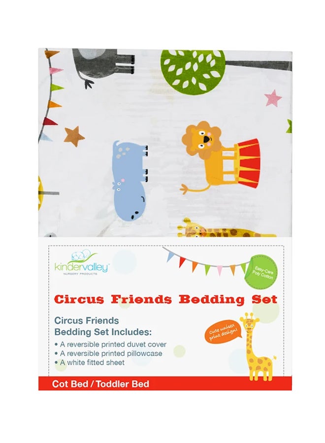Kinder Valley Circus Friends Toddler Bedding Set - White - Image 3