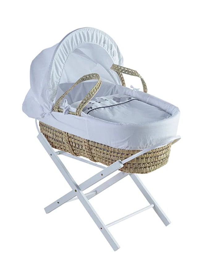 Kinder Valley Three Little Sheep Palm Design Moses Basket With Folding Stand - Image 1